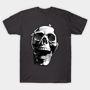 Ghost Night Spookshow Black and White Screaming Skull T-Shirt